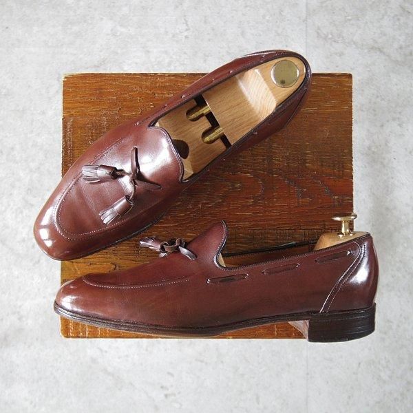 ★チャーチ UK7程度/75D【旧チャーチ★3都市ロゴ/タッセルローファー】69Rラスト/カーフ/濃茶/メンズ/Church's★l581