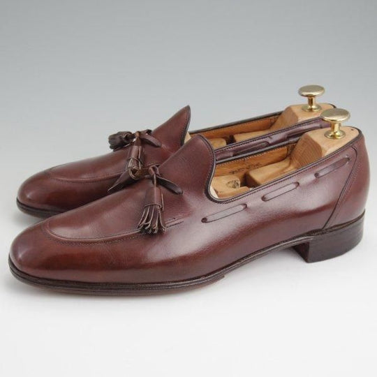 ★チャーチ UK7程度/75D【旧チャーチ★3都市ロゴ/タッセルローファー】69Rラスト/カーフ/濃茶/メンズ/Church's★l581