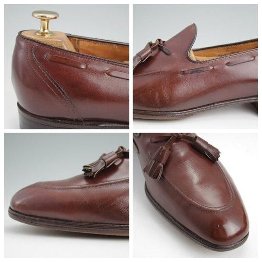 ★チャーチ UK7程度/75D【旧チャーチ★3都市ロゴ/タッセルローファー】69Rラスト/カーフ/濃茶/メンズ/Church's★l581