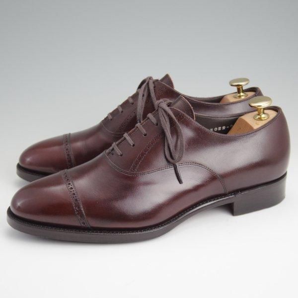極上★三陽山長 SIZE 6.5【定価￥94,600-★弦六郎/R2010ラスト】パンチドキャップトゥ/カーフ/濃茶/メンズ/Sanyo Yamacho★l582