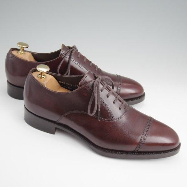 極上★三陽山長 SIZE 6.5【定価￥94,600-★弦六郎/R2010ラスト】パンチドキャップトゥ/カーフ/濃茶/メンズ/Sanyo Yamacho★l582