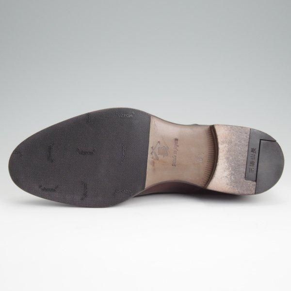 極上★三陽山長 SIZE 6.5【定価￥94,600-★弦六郎/R2010ラスト】パンチドキャップトゥ/カーフ/濃茶/メンズ/Sanyo Yamacho★l582