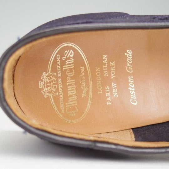 美品★チャーチ 80F/UK8【★タッセルローファー/FOSBURY】93ラスト/スエード/紺/メンズ/Church's★l591