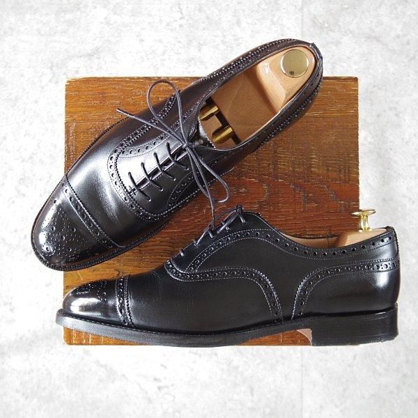 美品★チャーチ 70G/UK7【定価￥176,000-★ディプロマット/DIPLOMAT】173ラスト/セミブローグ/カーフ/黒/メンズ/Church's★l592