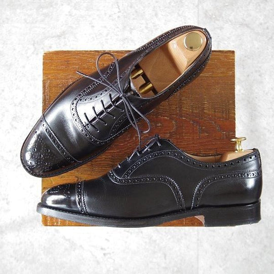 美品★チャーチ 70G/UK7【定価￥176,000-★ディプロマット/DIPLOMAT】173ラスト/セミブローグ/カーフ/黒/メンズ/Church's★l592