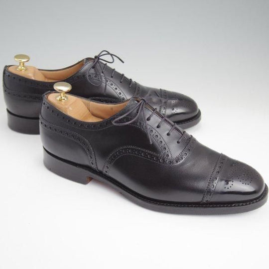 美品★チャーチ 70G/UK7【定価￥176,000-★ディプロマット/DIPLOMAT】173ラスト/セミブローグ/カーフ/黒/メンズ/Church's★l592