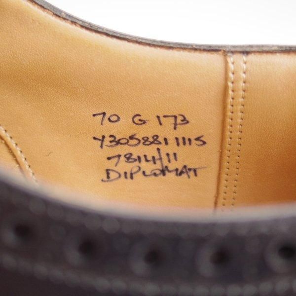美品★チャーチ 70G/UK7【定価￥176,000-★ディプロマット/DIPLOMAT】173ラスト/セミブローグ/カーフ/黒/メンズ/Church's★l592