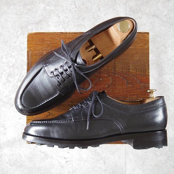 極美品★三陽山長 SIZE 8.5【定価￥88,000-★兼三郎/R2021/リッジウェイソール】Uチップ/黒/シボ革/KENZABURO/Sanyo Yamacho★l596