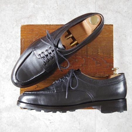 極美品★三陽山長 SIZE 8.5【定価￥88,000-★兼三郎/R2021/リッジウェイソール】Uチップ/黒/シボ革/KENZABURO/Sanyo Yamacho★l596
