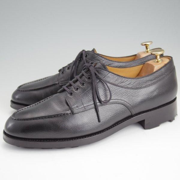 極美品★三陽山長 SIZE 8.5【定価￥88,000-★兼三郎/R2021/リッジウェイソール】Uチップ/黒/シボ革/KENZABURO/Sanyo Yamacho★l596