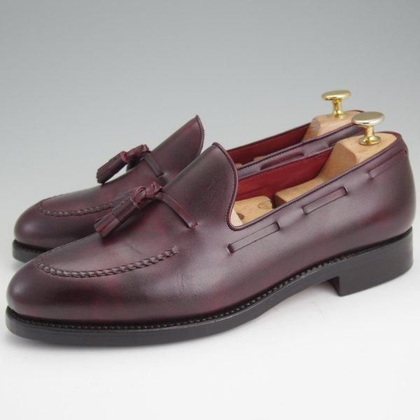 極美品★TLB Mallorca/ティーエルビー SIZE 7.5【定価￥66,000-★ミュージアムカーフ仕様/LANCASTER】タッセルローファー/赤茶★l597