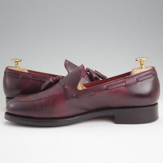 極美品★TLB Mallorca/ティーエルビー SIZE 7.5【定価￥66,000-★ミュージアムカーフ仕様/LANCASTER】タッセルローファー/赤茶★l597
