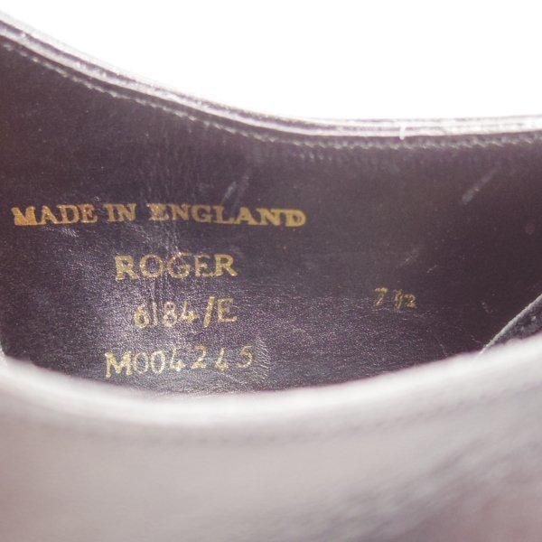 美品★(英)チーニー 7.5E【定価￥88,000-★クォーターブローグ/ROGER】6184ラスト/ボックスカーフ/黒/メンズ/CHEANEY★l603