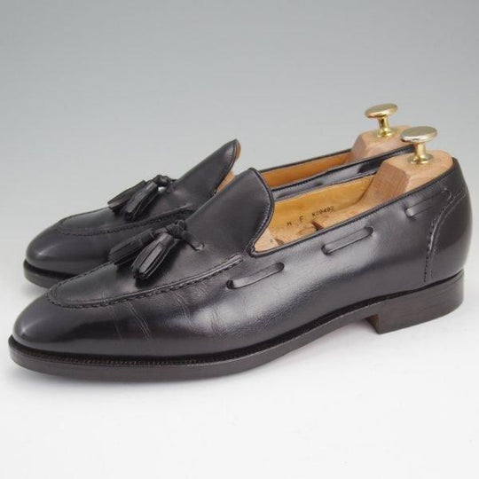 極上★クロケット&ジョーンズ 8F【貴重★(英)ニュー&リングウッド別注/New&Lingwood】タッセルローファー/黒/Crockett&Jones★l609
