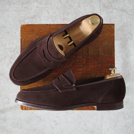 美品★クロケット&ジョーンズ 8.5E【同系モデル定価9万円以上★RICHMOND/314ラスト】コインローファー/濃茶/Crockett&Jones★l615