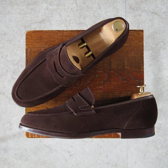 美品★クロケット&ジョーンズ 8.5E【同系モデル定価9万円以上★RICHMOND/314ラスト】コインローファー/濃茶/Crockett&Jones★l615