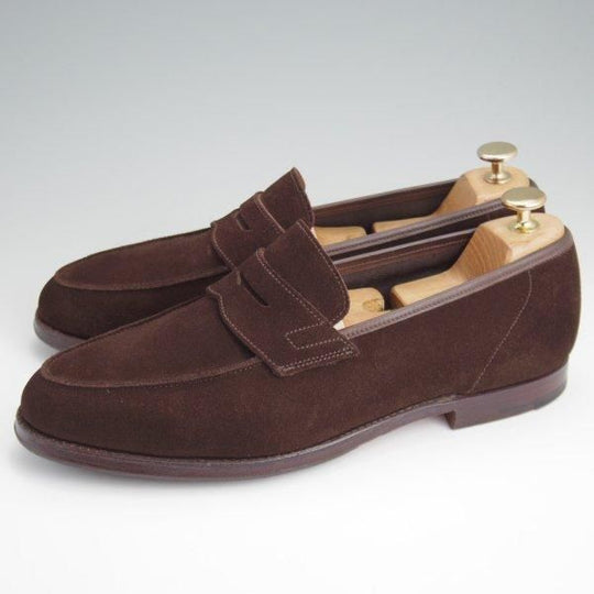 美品★クロケット&ジョーンズ 8.5E【同系モデル定価9万円以上★RICHMOND/314ラスト】コインローファー/濃茶/Crockett&Jones★l615