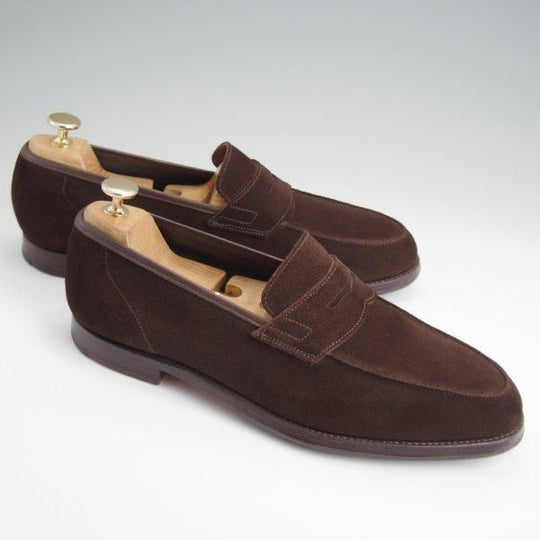 美品★クロケット&ジョーンズ 8.5E【同系モデル定価9万円以上★RICHMOND/314ラスト】コインローファー/濃茶/Crockett&Jones★l615