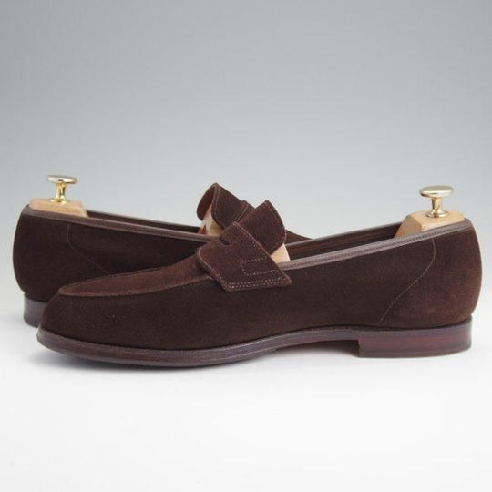 美品★クロケット&ジョーンズ 8.5E【同系モデル定価9万円以上★RICHMOND/314ラスト】コインローファー/濃茶/Crockett&Jones★l615