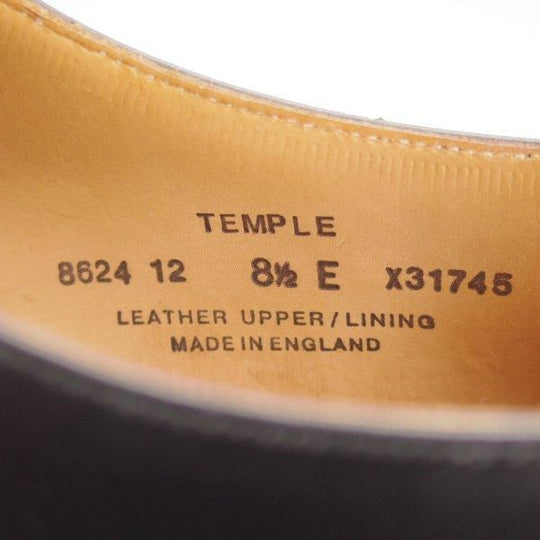 極美品★クロケット&ジョーンズ 8.5E【★ストレートチップ/TEMPLE】カーフ/黒/メンズ/Crockett&Jones★l616