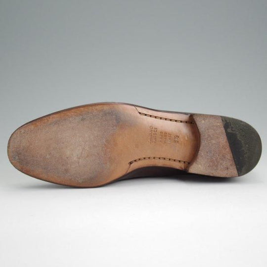 ★(伊)タニノクリスチー SIZE 5.5【定価10万円以上★コンビ仕様/タッセルローファー】カーフ×スエード/濃茶/メンズ/TANINO CRISCI★l622