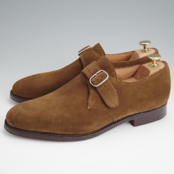 極美品★チャーチ 80F/UK8【貴重★73ラスト/4都市ロゴ過渡期/BECKET】(伊)ILIPRANDI別注/モンクストラップ/スエード/茶/Church's★l628