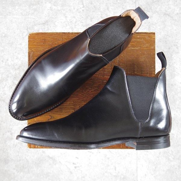 極美品★クロケット&ジョーンズ 8.5E【定価￥121,000-★サイドゴアブーツ/CHELSEA 8】CITYソール/カーフ/黒/メンズ/Crockett&Jones★l629