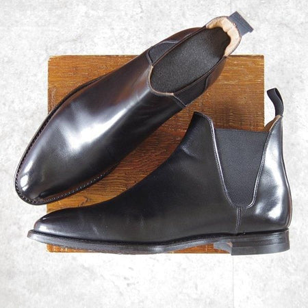 極美品★クロケット&ジョーンズ 8.5E【定価￥121,000-★サイドゴアブーツ/CHELSEA 8】CITYソール/カーフ/黒/メンズ/Crockett&Jones★l629