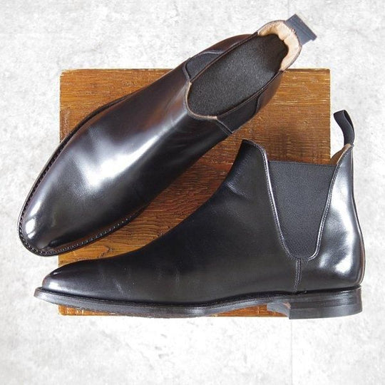 極美品★クロケット&ジョーンズ 8.5E【定価￥121,000-★サイドゴアブーツ/CHELSEA 8】CITYソール/カーフ/黒/メンズ/Crockett&Jones★l629