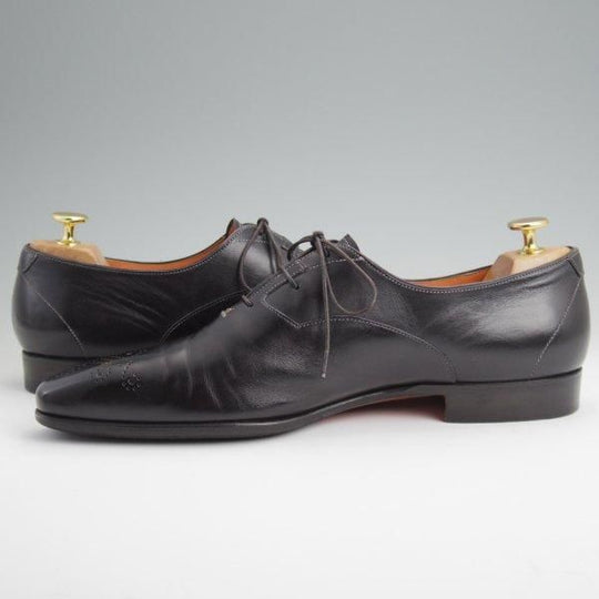 美品★(伊)サントーニ SIZE 8【★オックスフォードシューズ/9739】カーフ/黒/メンズ/Santoni★l658