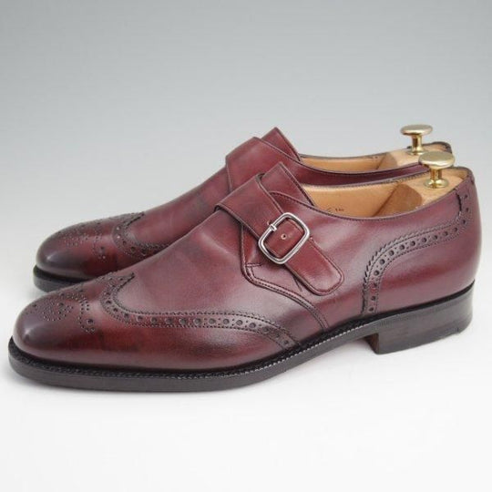 極美品★チャーチ 80F/UK8【貴重★100ラスト/Cardigan/モンクストラップ】カーディガン/カーフ/赤茶/メンズ/Church's★l663