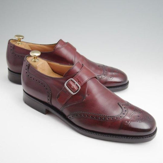 極美品★チャーチ 80F/UK8【貴重★100ラスト/Cardigan/モンクストラップ】カーディガン/カーフ/赤茶/メンズ/Church's★l663