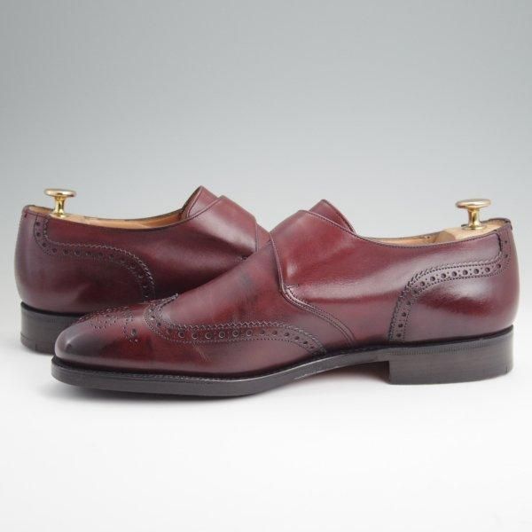 極美品★チャーチ 80F/UK8【貴重★100ラスト/Cardigan/モンクストラップ】カーディガン/カーフ/赤茶/メンズ/Church's★l663