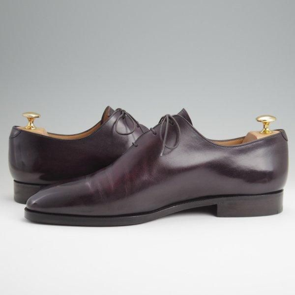 美品★(仏)ベルルッティ SIZE 9【貴重★タトゥ・コレクション/黒〜パープル系パティーヌ】ホールカット/ヴェネチアレザー/Berluti★l664