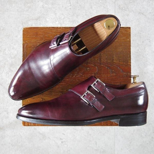 美品★(英)ガジアーノ&ガーリング 9E【定価￥264,000-★OAKHAM/ダブルモンク/DG70ラスト】カーフ/赤茶/メンズ/GAZIANO&GIRLING★l666