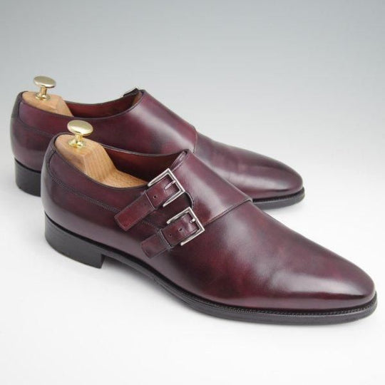 美品★(英)ガジアーノ&ガーリング 9E【定価￥264,000-★OAKHAM/ダブルモンク/DG70ラスト】カーフ/赤茶/メンズ/GAZIANO&GIRLING★l666