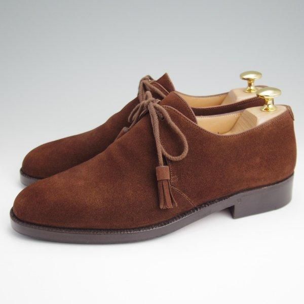 極上★(仏)ベルルッティ SIZE 5.5【貴重★グッドイヤーウェルテッド製法/Vフロント】プレーントゥ/スエード/濃茶/メンズ/Berluti★l668