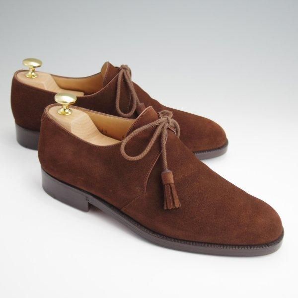 極上★(仏)ベルルッティ SIZE 5.5【貴重★グッドイヤーウェルテッド製法/Vフロント】プレーントゥ/スエード/濃茶/メンズ/Berluti★l668