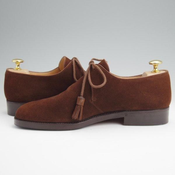 極上★(仏)ベルルッティ SIZE 5.5【貴重★グッドイヤーウェルテッド製法/Vフロント】プレーントゥ/スエード/濃茶/メンズ/Berluti★l668