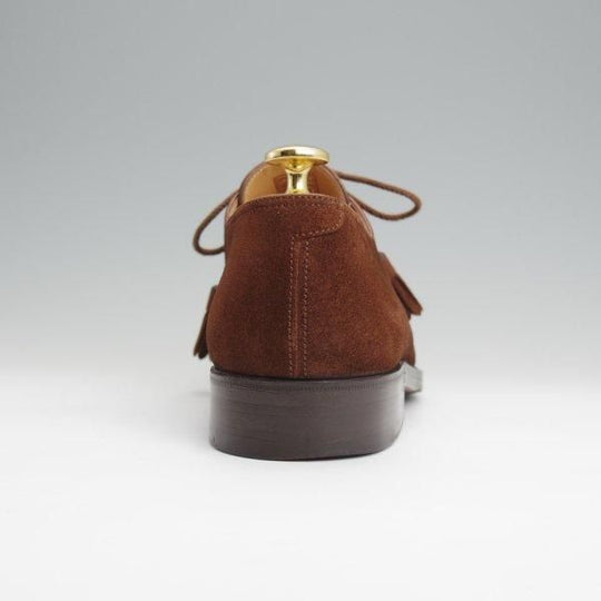 極上★(仏)ベルルッティ SIZE 5.5【貴重★グッドイヤーウェルテッド製法/Vフロント】プレーントゥ/スエード/濃茶/メンズ/Berluti★l668