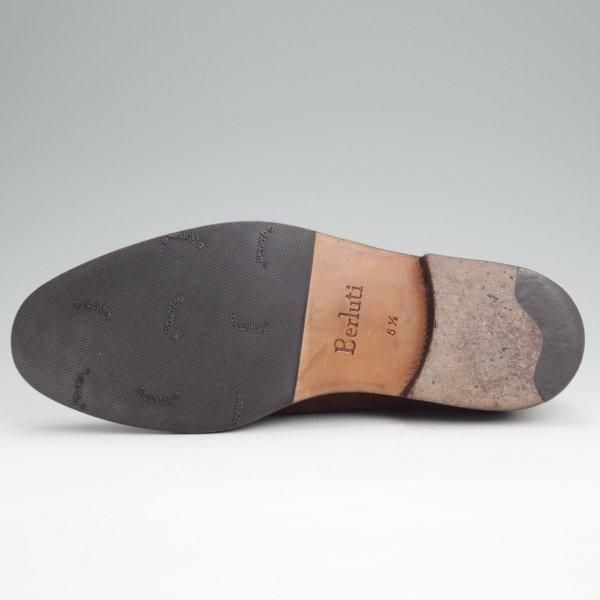 極上★(仏)ベルルッティ SIZE 5.5【貴重★グッドイヤーウェルテッド製法/Vフロント】プレーントゥ/スエード/濃茶/メンズ/Berluti★l668