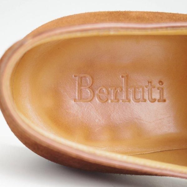 極上★(仏)ベルルッティ SIZE 5.5【貴重★グッドイヤーウェルテッド製法/Vフロント】プレーントゥ/スエード/濃茶/メンズ/Berluti★l668