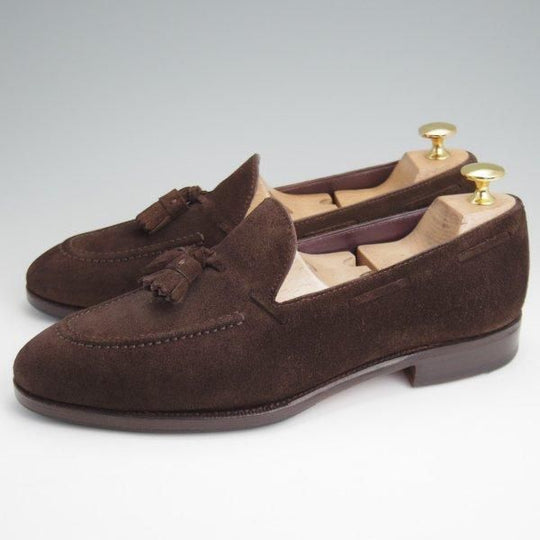 極上★(スペイン製)CARMINA/カルミナ SIZE 6.5【定価￥89,100-★タッセルローファー/80215】UETAMラスト/スエード/濃茶/メンズ★l670