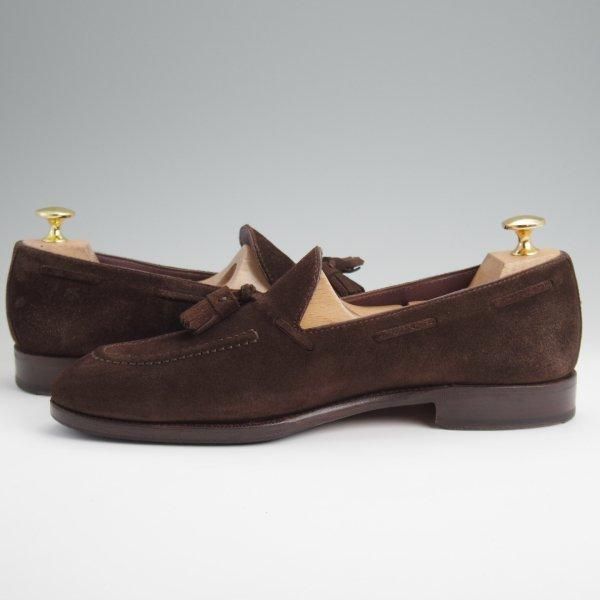 極上★(スペイン製)CARMINA/カルミナ SIZE 6.5【定価￥89,100-★タッセルローファー/80215】UETAMラスト/スエード/濃茶/メンズ★l670
