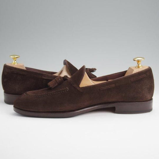 極上★(スペイン製)CARMINA/カルミナ SIZE 6.5【定価￥89,100-★タッセルローファー/80215】UETAMラスト/スエード/濃茶/メンズ★l670