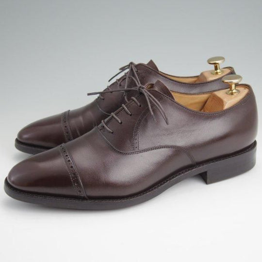 美品★(浅草)RENDO/レンド SIZE 7.5【定価￥68,200-★ダイナイトソール仕様/パンチドキャップトゥ】7702D/カーフ/濃茶/メンズ★l671