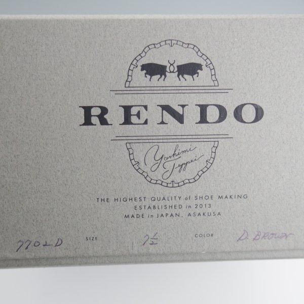 美品★(浅草)RENDO/レンド SIZE 7.5【定価￥68,200-★ダイナイトソール仕様/パンチドキャップトゥ】7702D/カーフ/濃茶/メンズ★l671