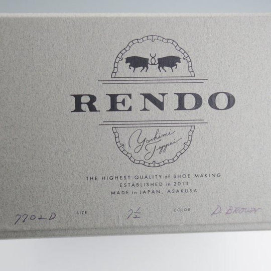 美品★(浅草)RENDO/レンド SIZE 7.5【定価￥68,200-★ダイナイトソール仕様/パンチドキャップトゥ】7702D/カーフ/濃茶/メンズ★l671