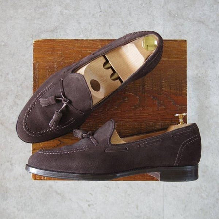極上★(英)チーニー 7F【定価￥88,000-★HARRY/ハリー】214ラスト/タッセルローファー/スエード/濃茶/メンズ/CHEANEY★l672