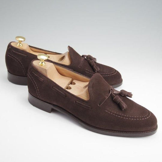極上★(英)チーニー 7F【定価￥88,000-★HARRY/ハリー】214ラスト/タッセルローファー/スエード/濃茶/メンズ/CHEANEY★l672